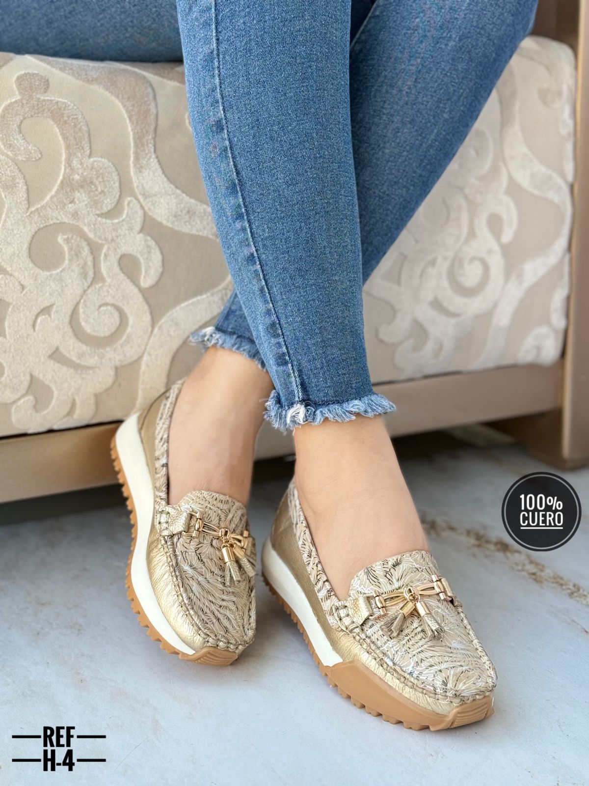 Mocasín en cuero para dama Victoria