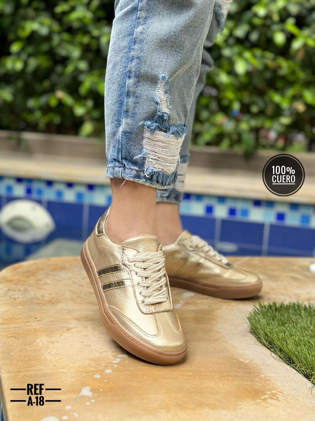 Tenis en cuero para dama Ibiza