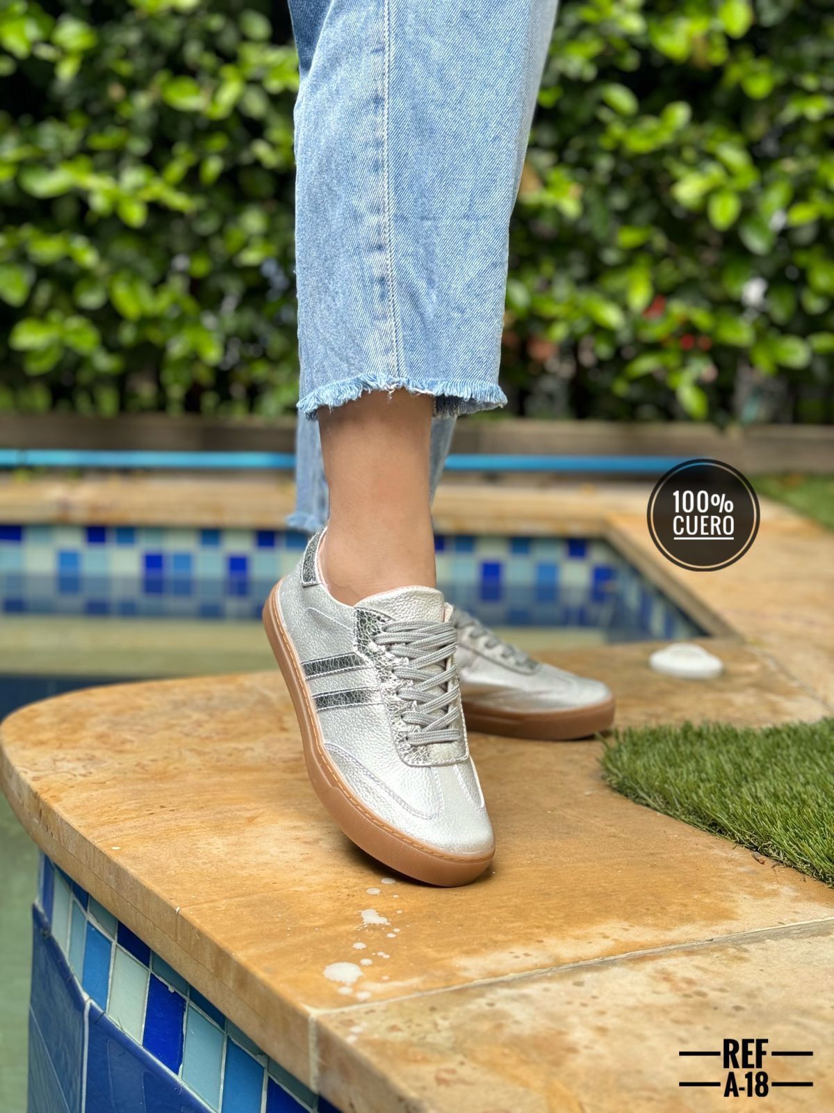 Tenis en cuero para dama Ibiza