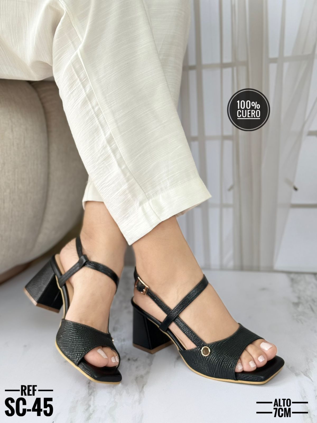 Tacones en cuero para dama Lola