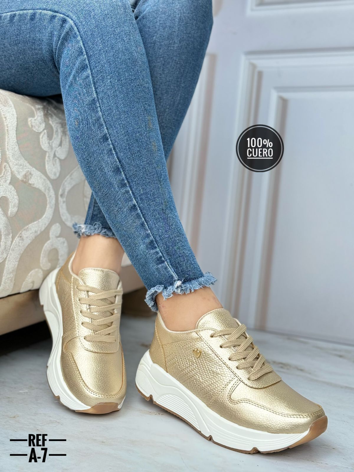 Tenis en cuero para dama Maratón